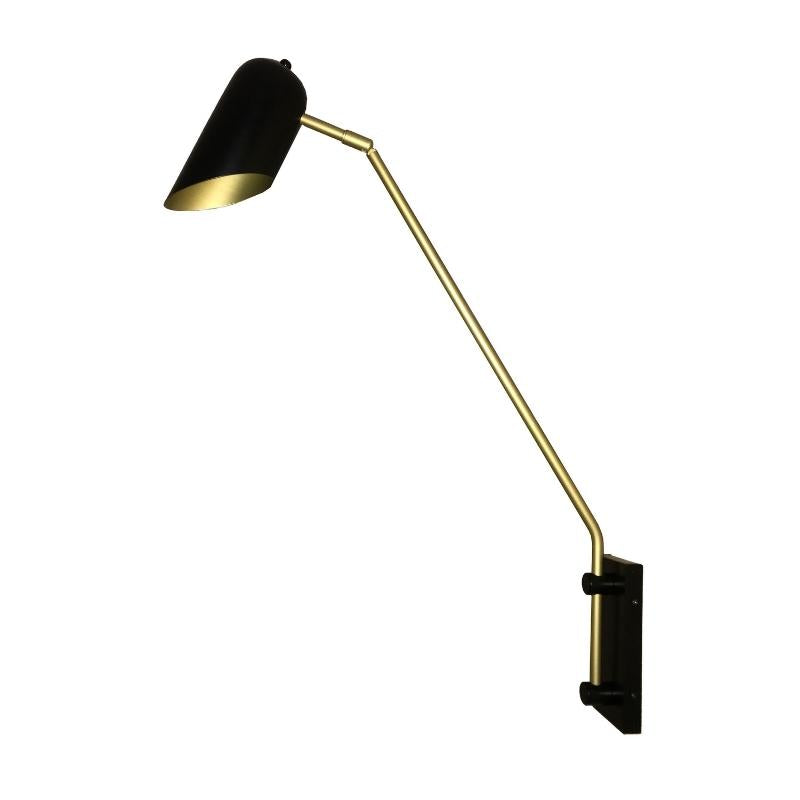 ML Black and Brass Look Tall Wall Light