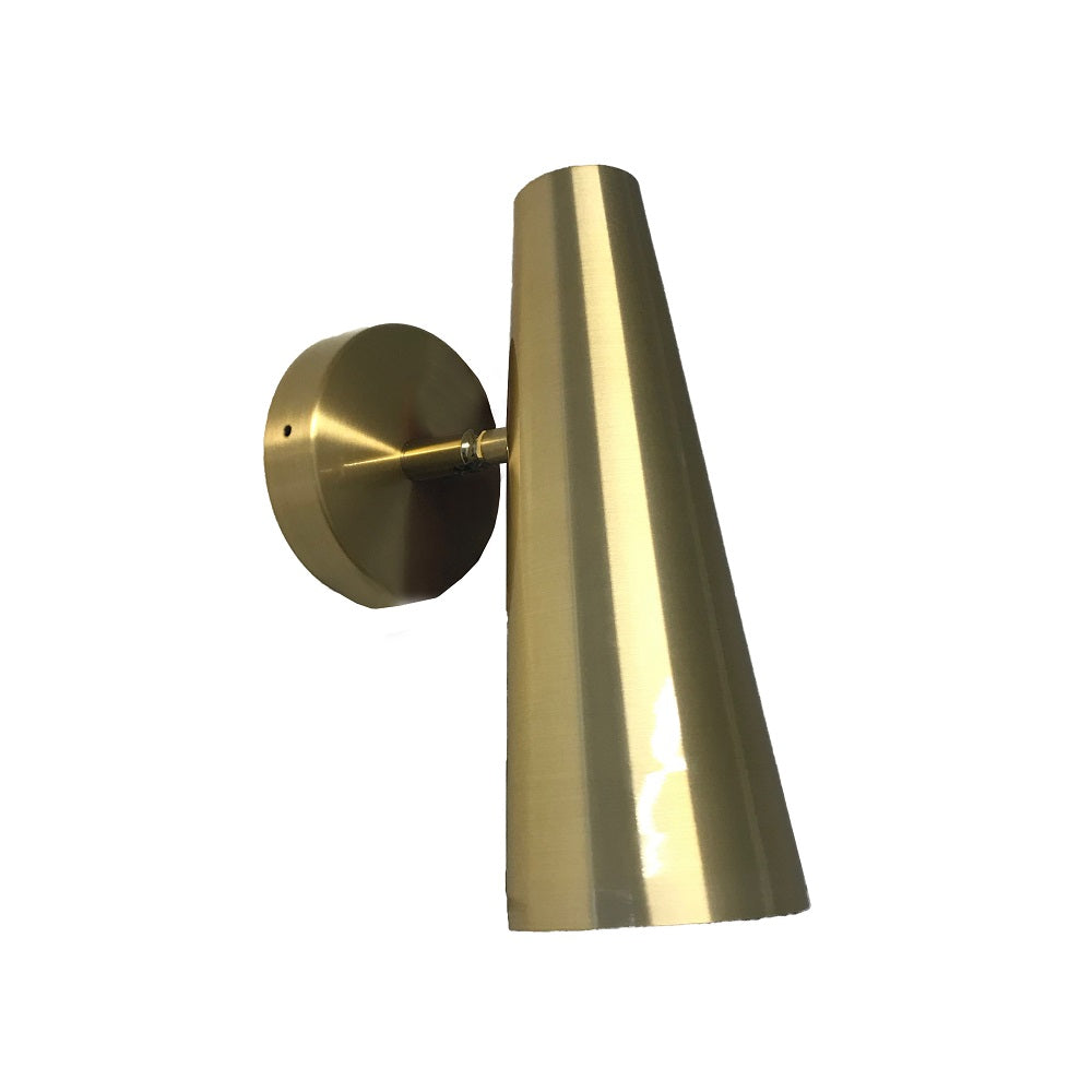 Handmaids Hat Brass Look Funnel Wall Light