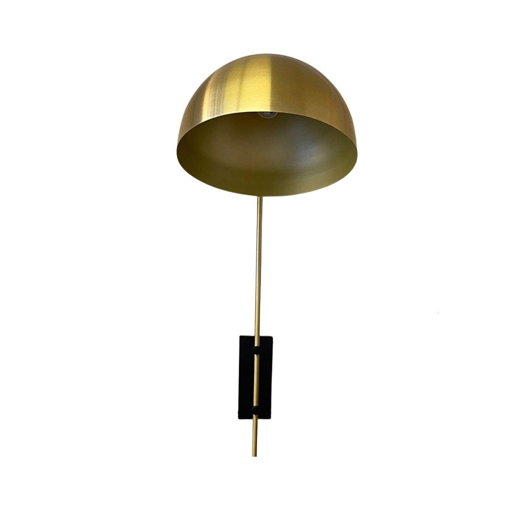 Dahlia Brushed Brass and Black Wall Light